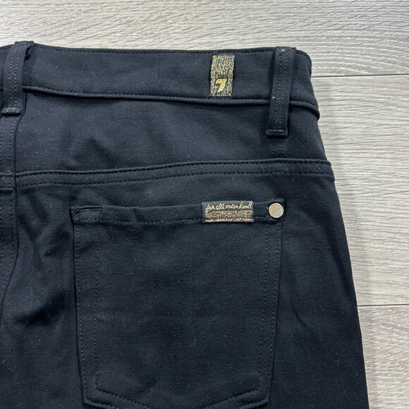 7 For All Mankind Black Mid Rise Skinny Pants - Picture 8 of 12